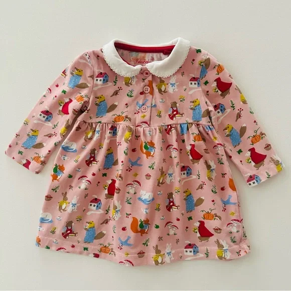 green emerald velvet dress Boden Girls Printed Long Sleeve Nightie in Pink